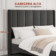 thumbnail image 3 of Cama Base Queen Cabecera Alta Acolchada Estructura De Madera, 3 of 7