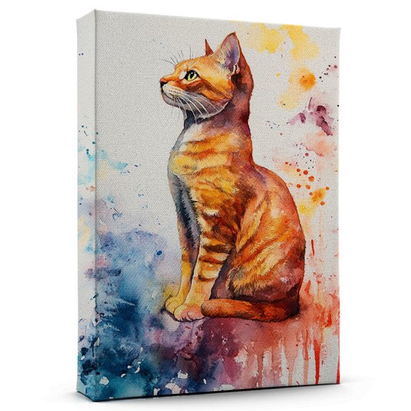 Bengal Cat Brown Canvas Wall Art Animal Decor, Bengal Cat Brown Canvas Prints Wild Animal Artwork for Living Room Bedroom Office 190HD27