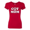 thumbnail image 2 of Wild Bobby, Best Paw Cat Mom, Pop Culture, Women Slim Fit Junior Tee, Red, Small, 2 of 3