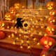 thumbnail image 4 of BR Luz de telaraña de Halloween: 60 luces LED naranjas, 1 m de diámetro, control remoto, perfecta para fiestas, patios, bares y casas encantadas, 4 of 5
