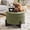 Green-linen fabric, variant on Round Storage Ottoman Bench, Upholstered Lift Top Storage Foot Stool with Solid Wood Legs, Multifunctional Circular Ottoman Footrest for Living Room Bedroom Entryway
