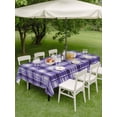 thumbnail image 3 of Outdoor Tablecloth with Umbrella Hole and Zipper, Purple Plaid Rectangle Table Cloth 54x80 Inch Waterproof Tablecloth, Modern Art Checkered Farmhouse Picnic Table Cover for Patio Camping, 3 of 7