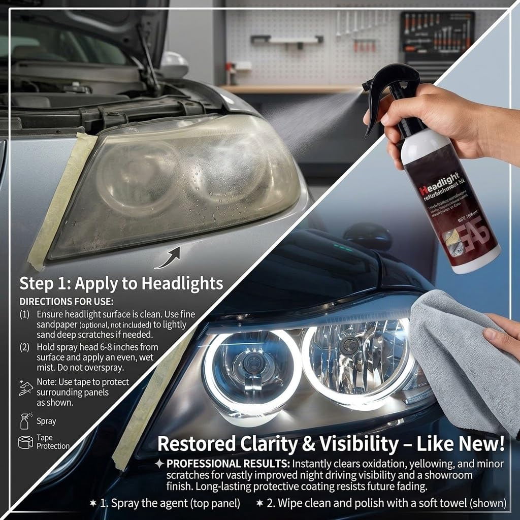 Headlight Restoration, Polimero Liquido King Para Faros, Chemical Guys Headlight Restoring Kit, Spray