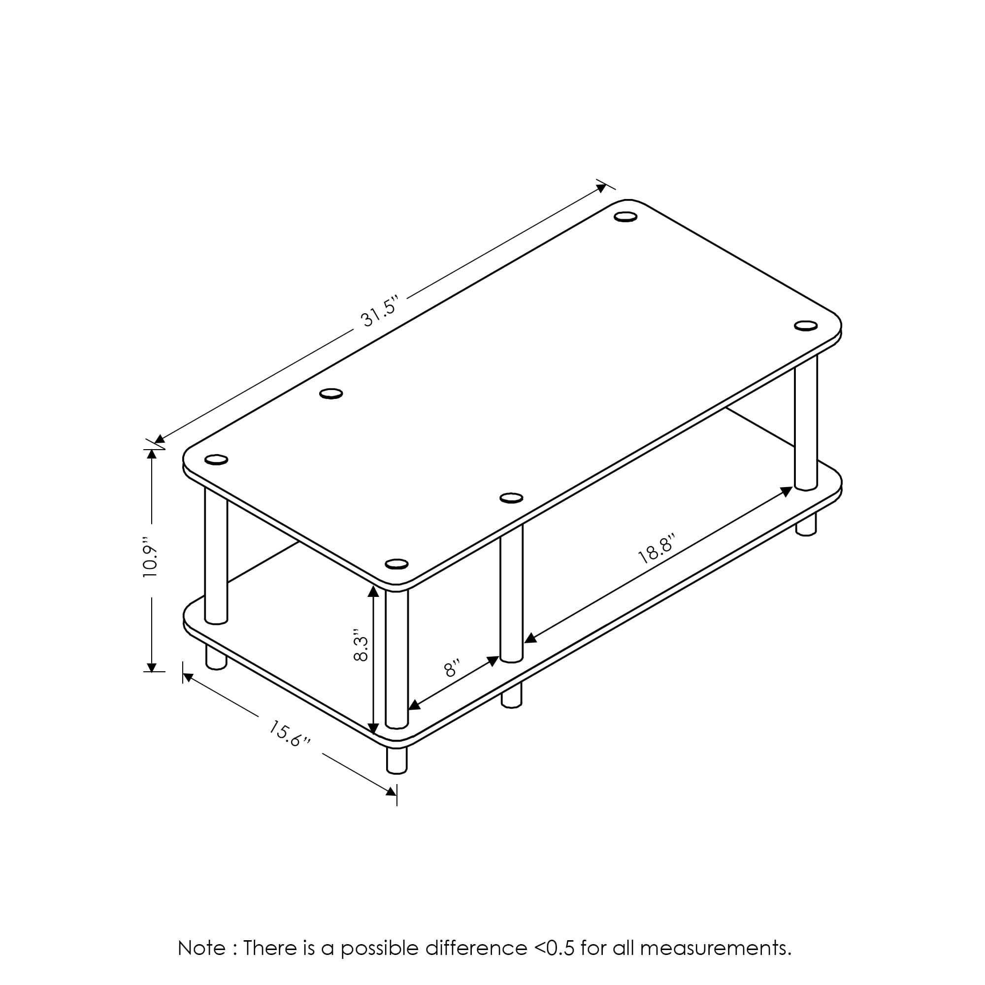 Furinno Just Low Rise TV Stand for up to 30 TV