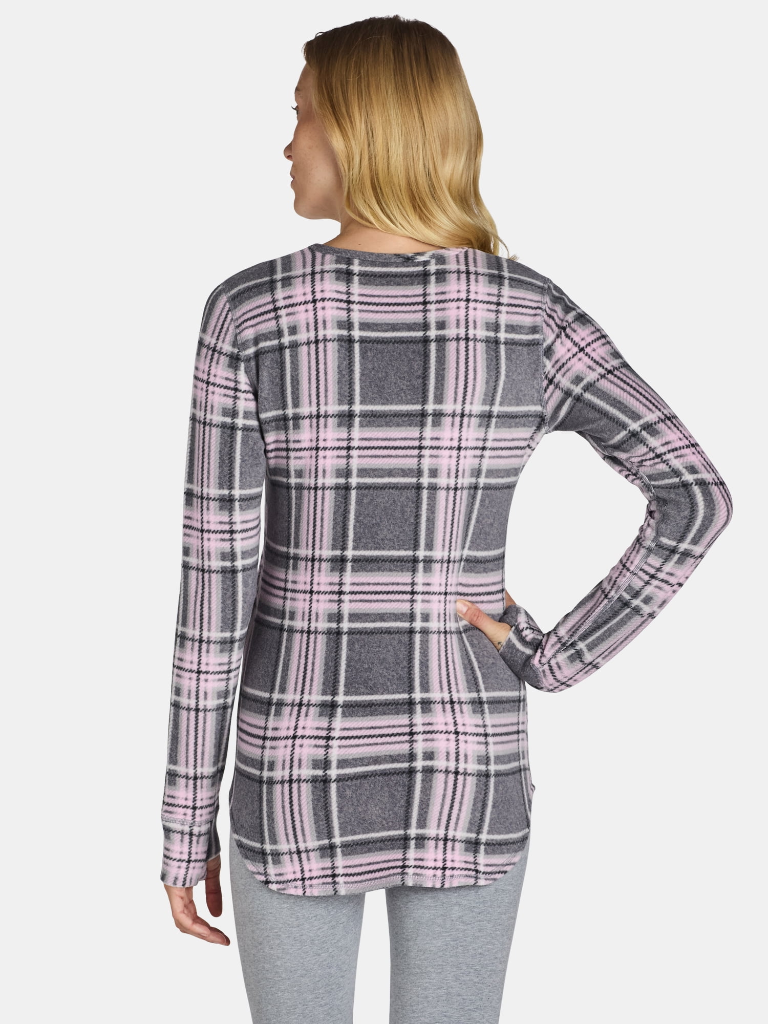 ClimateRight by Cuddl Duds Women's Warm Stretch Fleece Long Sleeve Crew Neck Thermal Base Layer Top, Sizes XS to 4X