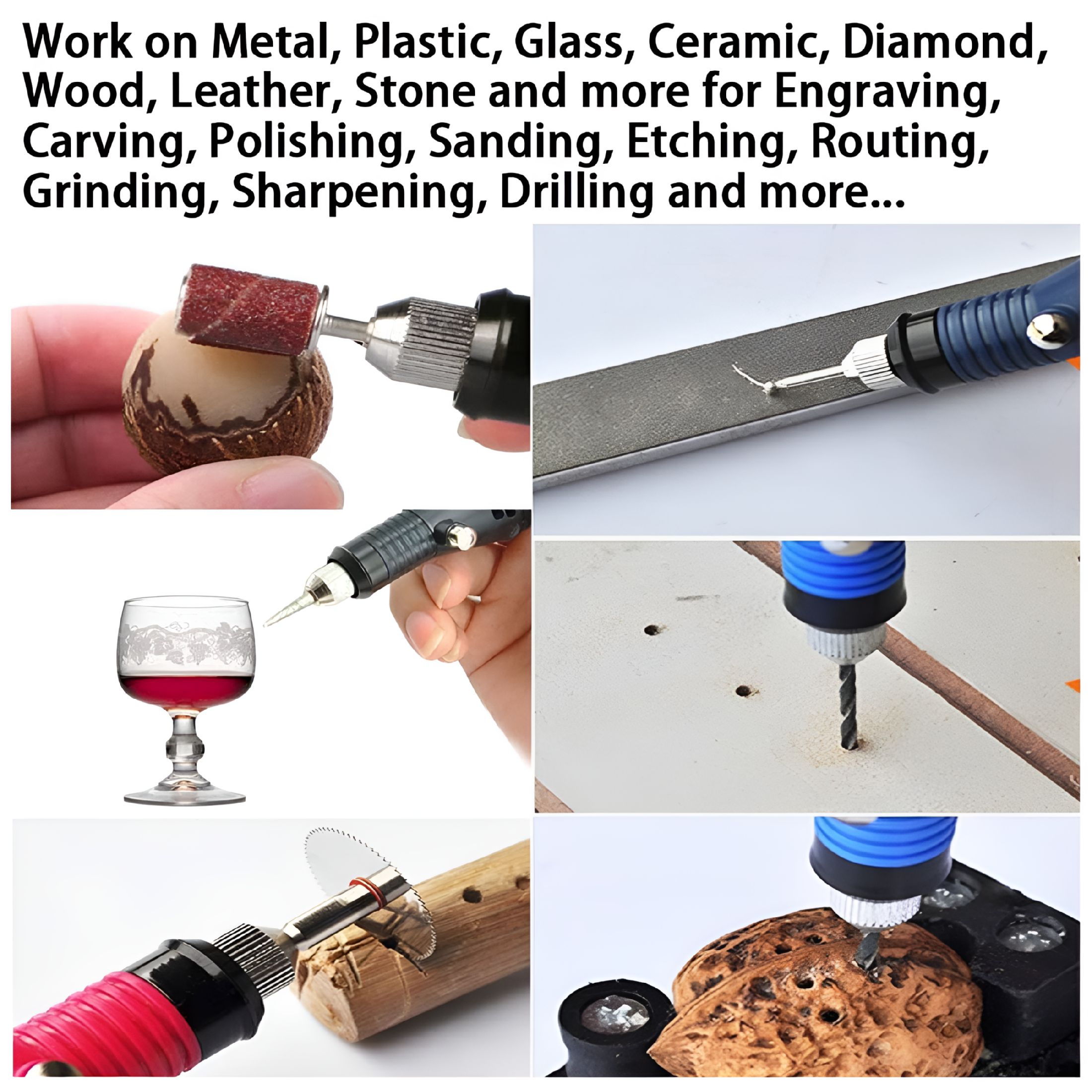 CURYMAY 2026 New 108Pcs Engraving Tool Kit Electric Micro Engraver Etching Pen Diy Rotary Tool Set with Scriber Pen Stencils Grinding Needles for Jewelry Glass Wood Metal Ceramic Plastic
