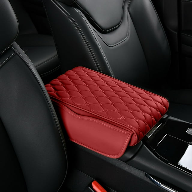 Car Center Console Armrest Protector 2025 Upgrade Leather Armrest Cover With 2 Storage Bags Universal Seat Pad Interior Accessories Protector For Vehicle