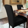thumbnail image 2 of PiccoCasa 2 Pack Velvet Plush Chair Covers Stretch Spandex Seat Slipcovers, Black Large, 2 of 7