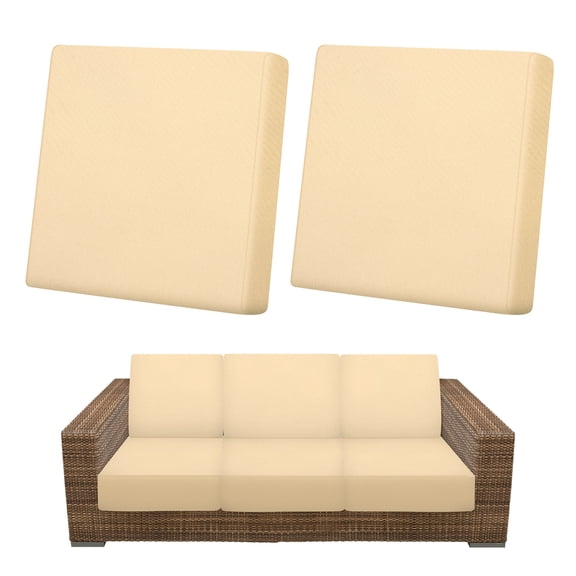 Uxcell 2-Pack Outdoor Cushion Covers, 19.7~25.6 Inch/50~65 cm Patio Cushion Covers for Outdoor Couch [Beige]
