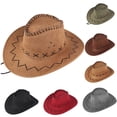 thumbnail image 2 of Cbcbtwo Cowboy Hat, Sun Hats Fedora Hat for Women Man, Vintage Wide Brim Summer Casual Hat Solid Color Foldable for Outdoor Travel Vacation Beach Fishing Hiking, 2 of 4