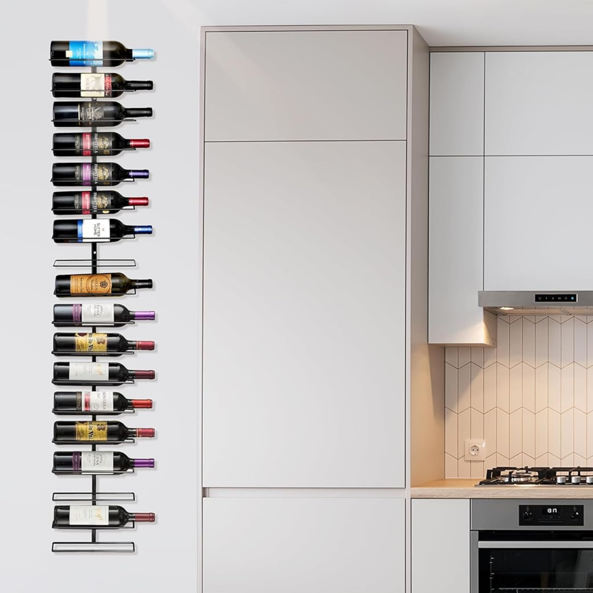 Sorbus Stackable Wine Rack Wall Mount, Black, 3 Pack