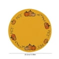 thumbnail image 3 of Kumdkd Fall Round Placemats - 13.98inch Faux Linen Table Mats with Pumpkin & Maple Leaf Prints, Waterproof Plastic Decor for Thanksgiving & Autumn Dining (Multicolor), 3 of 6