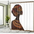 thumbnail image 5 of Ambesonne Afro Shower Curtain, Exotic Totem, 69"Wx84"L, Brown and Cinnamon, 5 of 5