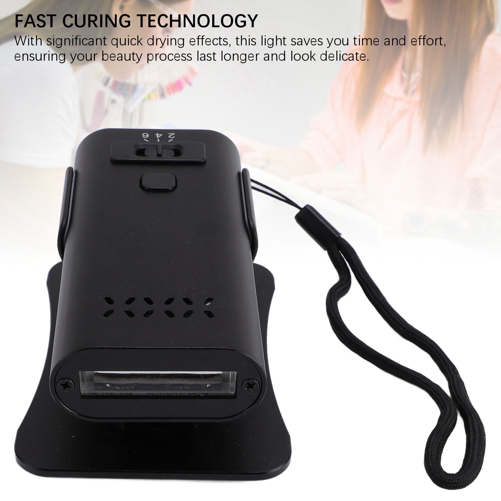 Xirurus 2 in 1 Hair Extension Light USB Rechargeable Fast Curing Nail Art LED Lamp with Stand Black (4.7 inches / 12 cm)