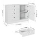 Homfa White Storage Cabinet with 4 Drawers & 1 Door, 43.3'' Wide Chest ...