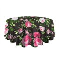 thumbnail image 5 of Pioneer Flower Floral Print Pattern Round Tablecloth 60"x60",Wrinkle Wipeable Table Cloth for Kitchen Dining Room Picnic Patio Party, 5 of 6