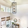 thumbnail image 3 of LovingAHome 12-Light  Farmhouse Lantern Pendant Light Long Chandeliers for High Ceilings Foyer Pendant, Black, 3 of 7