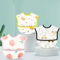 thumbnail image 4 of XKHAZA Baby Bibs Set Toddler Bibs with Crumb Catcher Pocket & Snap Button Waterproof Baby Feeding Bibs for 6-24 Months, 4 of 9
