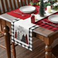 thumbnail image 1 of Waterclor Buffalo Plaid Christmas Trees Merry Xmas Table Runner, Seasonal Winter Holiday Cocina Mesa de comedor Decoración para interior Fiesta en casa al aire libre, 1 of 2