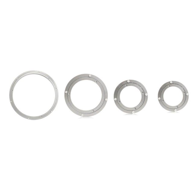 Langgg Support de Moniteur Rotatif Rond en Alliage d'Aluminium, Plateau Tournant, Table à Roulements en Aluminium, Argent Blanc, 16 Pouces