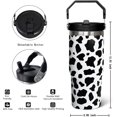 thumbnail image 2 of 30 oz Cow Flip StrawTumbler With Handle,Cow Print Gifts for Women,Cow Print Tumbler with lid and Straw Vacuum Insulated Leakproof Flip Coffee Travel Mug Cup Water Bottle,Cow Print Stuff, 2 of 6