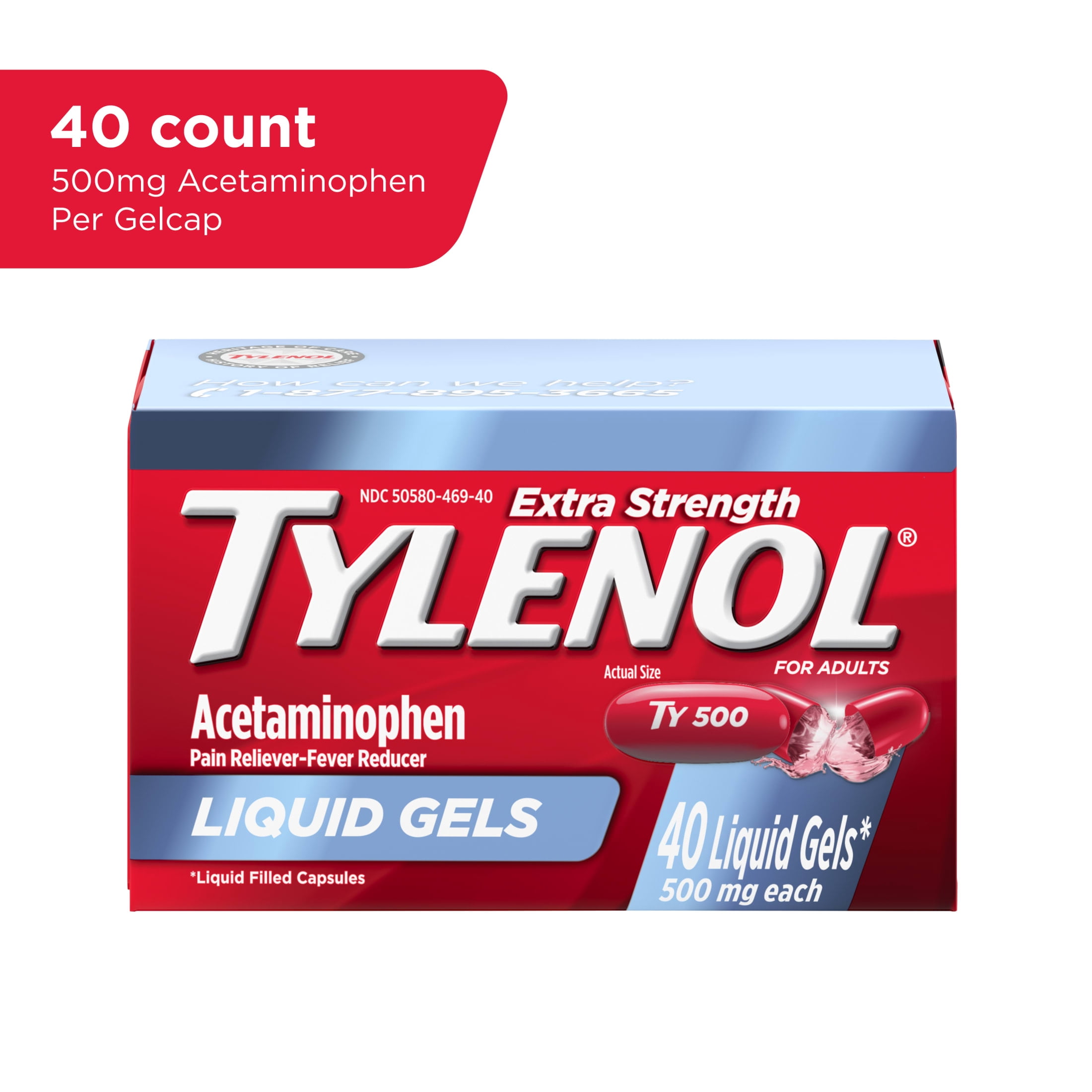 Tylenol Extra Strength Acetaminophen Liquid Gels, Fast, Stro