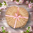 thumbnail image 6 of Heart Wicker Picnic Basket for 2 Person Set with Blanket & Bamboo Plate & Cheese Board, Couples Gifts, Wedding Gifts, Engagement Gifts (Y2405), 6 of 7