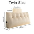 thumbnail image 2 of TOPCHANCES Headboard Reading Pillow with Pocket, Triangular Wedge Bedside Backrest Support Cushion with Detachable Neck Roll Pillow, Beige, 39x8x20 Inches, 2 of 9
