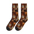thumbnail image 5 of Crew Socks for Women Men, Log Cabin Inside  Moisture Running Athletic Football Striped Socks Cushion Tube Socks, 5 of 7