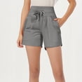 thumbnail image 2 of Delconic Women's Athletic Running Long Shorts Workout Hiking Shorts Quick Dry High Waisted Active Zipper Pocket Dark Gray M, 2 of 4