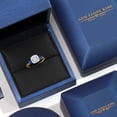 thumbnail image 5 of Gem Stone King 10K Yellow Gold White Moissanite and Blue Created Sapphire Engagement Ring for Women | 1.96 Cttw | Cushion 7MM | Gemstone Birthstone | Size 7, 5 of 6