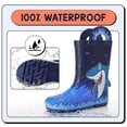 thumbnail image 4 of EUXTERPA Toddler Rain Boots for Boys Waterproof Kids Shark Rubber Boots with Easy On Handles Big Kid Size 3, 4 of 7