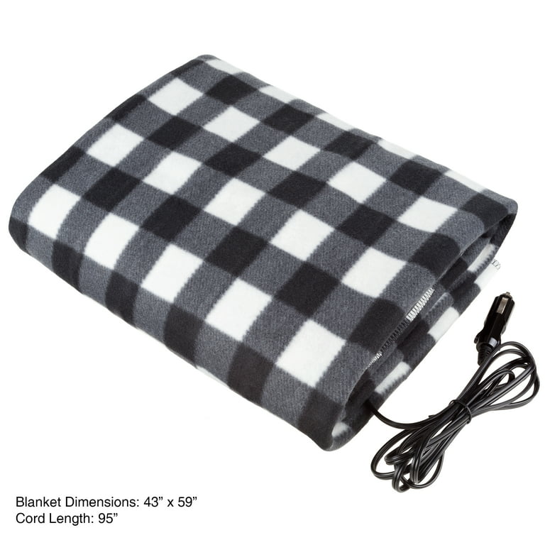 Heated Blanket - 12-Volt Electric Blanket for Car, Truck, SUV, or RV -  Portable Winter Car Accessories by Stalwart (GreenPlaid) - On Sale - Bed  Bath & Beyond - 14080514