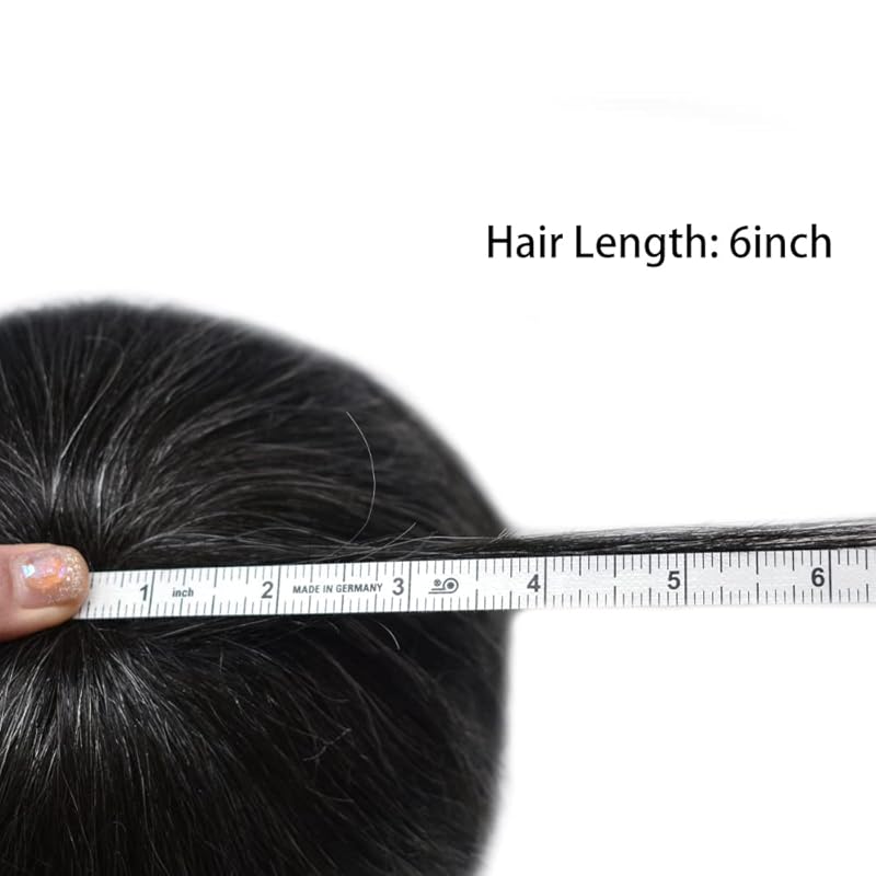 Toupee for Men Hairpiece Replacement System Male Prosthesis Full Poly Thin Soft Human Hair Piece 8X10 Injected PU Durable Skin Mens Wig #1B off Black