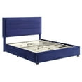 thumbnail image 2 of Furniture of America Tink Platform Fabric Full Bed with Drawers in Navy, 2 of 8