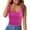 Hot Pink, variant on Up to 50% off！ Kmdttou Women's Sexy Collar Solid Color Sleeveless T-Shirt Tank Blouse Crop Tops Fashion Layering Slim Trendy Cool Tops