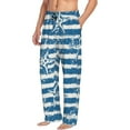 thumbnail image 6 of Pofeuu Ocean on Striped Print Men's Pajama Pants, Soft Lounge Pajama Pants with big pockets for Men Plaid Pj Bottoms-Large, 6 of 6