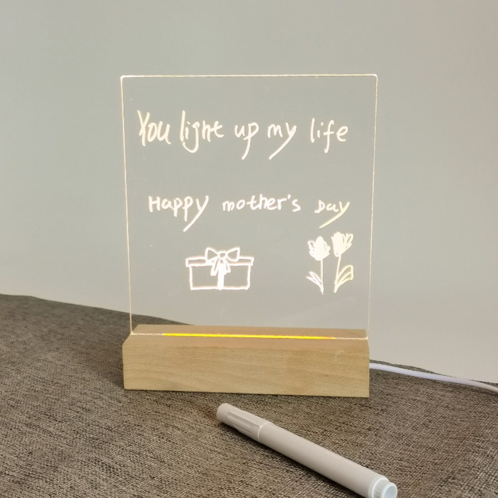 CAPOT Acrylic Dry Erase Board with Light 11.8 X 7.9” Light up Dry