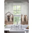 thumbnail image 2 of Highland Cows Sheer Curtains 2 Panels Set Retro Farmhouse Animals Fence Barn Sheer Window Curtains Light Filtering Rod Pocket Voile Drapes for Bedroom Living Room 52"x63", 2 of 9