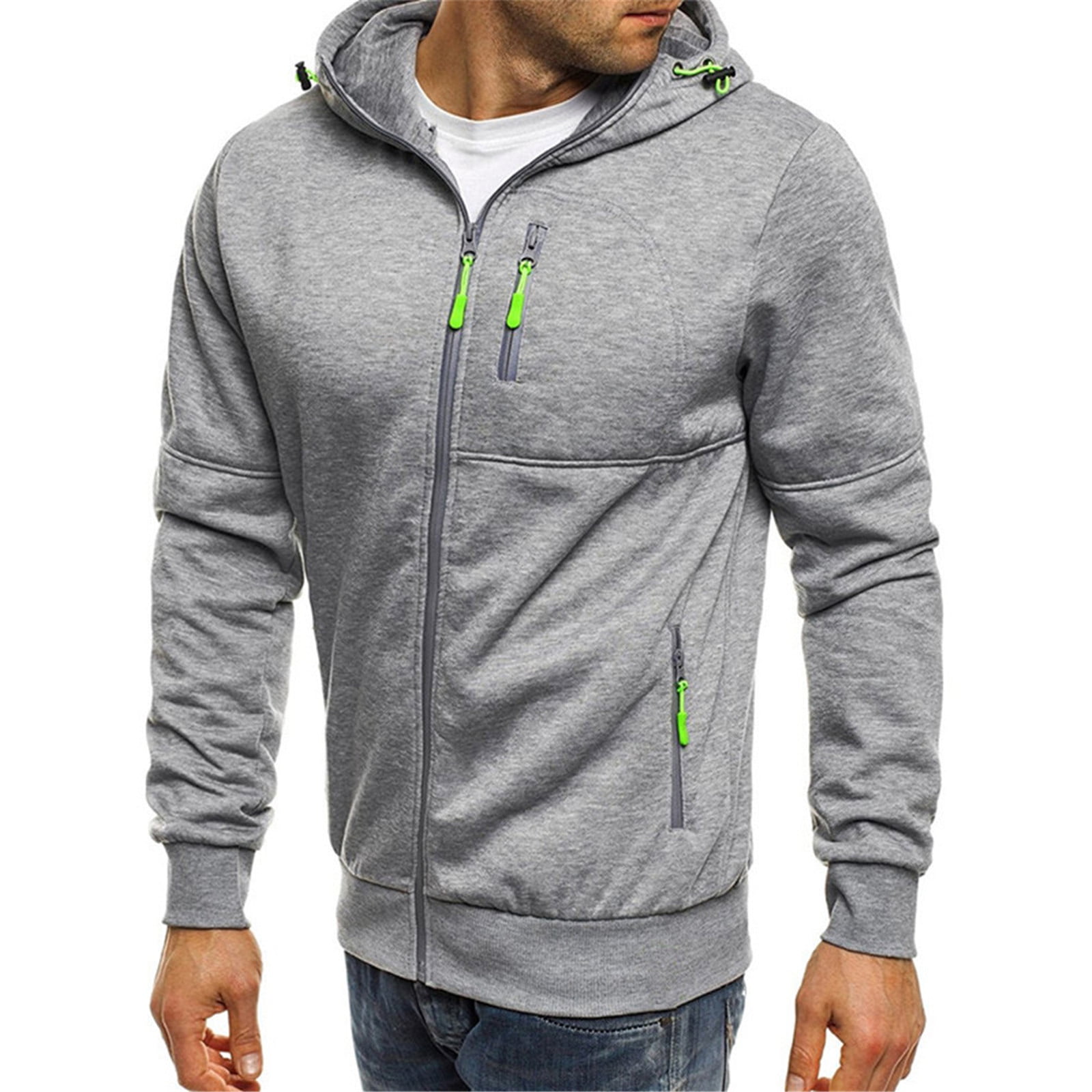 Sweat à Capuche Homme Double Zip - Veste Polaire Chaude Avec Poches - Style Décontracté Sport - 14