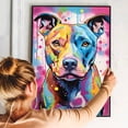 thumbnail image 5 of American Staffordshire Terrier Dog Flower Canvas Painting Colorfull Canvas Art Prints Bathroom Artwork for Wall Living Room Bedroom Bathroom Wall Art Framed Art Wall Decor 1 inch, 5 of 5