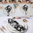 thumbnail image 2 of Black Rose Cloth Napkins, Vintage Pastoral Botanical Floral Leaves Vines Washable and Reusable Dinner Napkins Set of 8, Table Napkin for Kitchen Party Birthday Wedding Hotel Housewarming 20"x20", 2 of 8