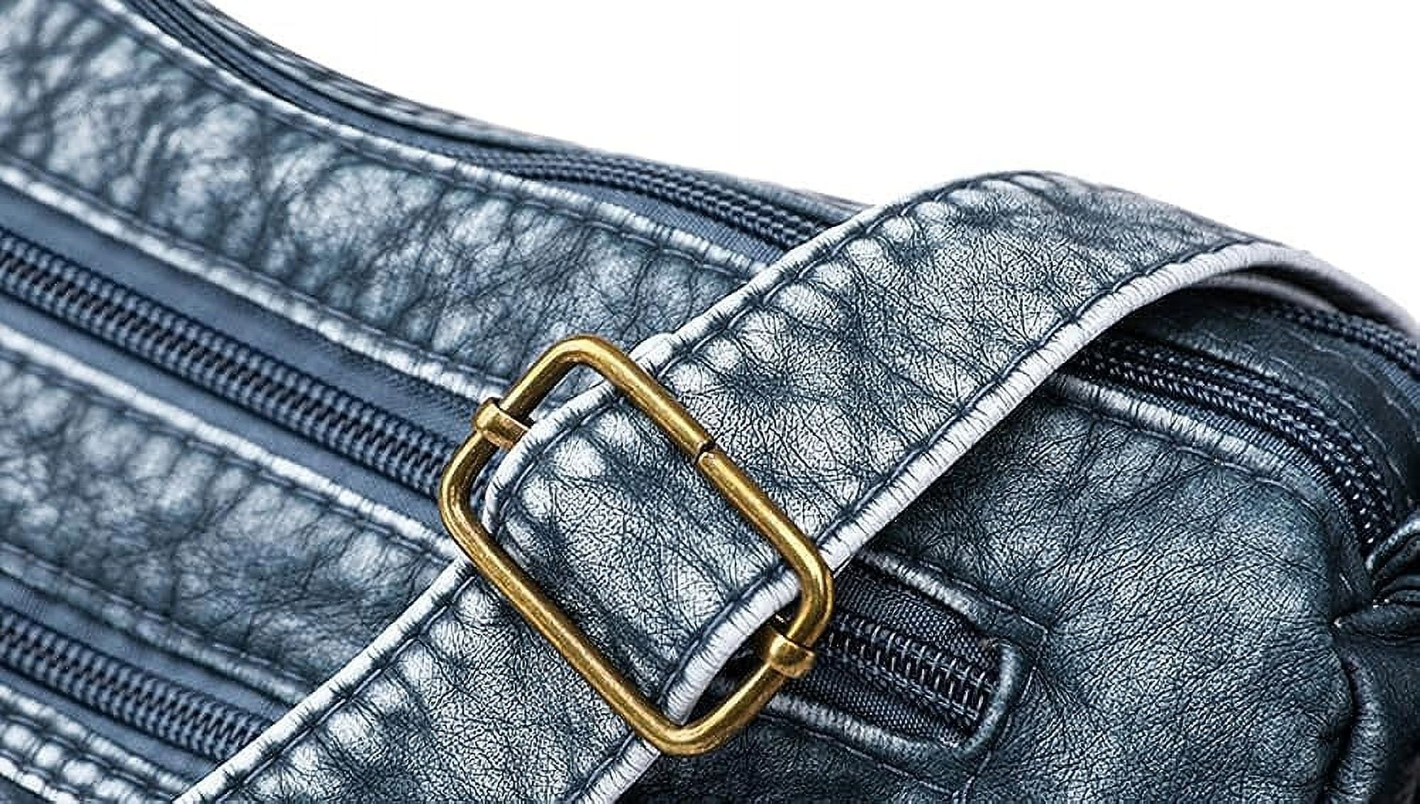 Leather Hobo Bag Women Retro Denim Bag Large Crossbody Shoulder Bag Casual Handbag Purse
