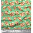 thumbnail image 1 of Soimoi Satin Silk Fabric Leaves & Peony Floral Print Fabric by the Yard 42 Inch Wide, 1 of 3