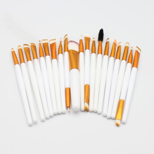 Juego de brochas de maquillaje de 20 piezas para sombra de ojos, base en polvo, delineador de ojos, cosmética para pestañas, herramientas para brochas de maquillaje facial Tan Jianjun unisex