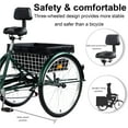 thumbnail image 4 of Tuoke Versatile 3-Wheel Adult Tricycle with 7-Speed Gearing, 26-Inch Tires, and Spacious Basket for Comfortable Riding and Storage（Green）, 4 of 13