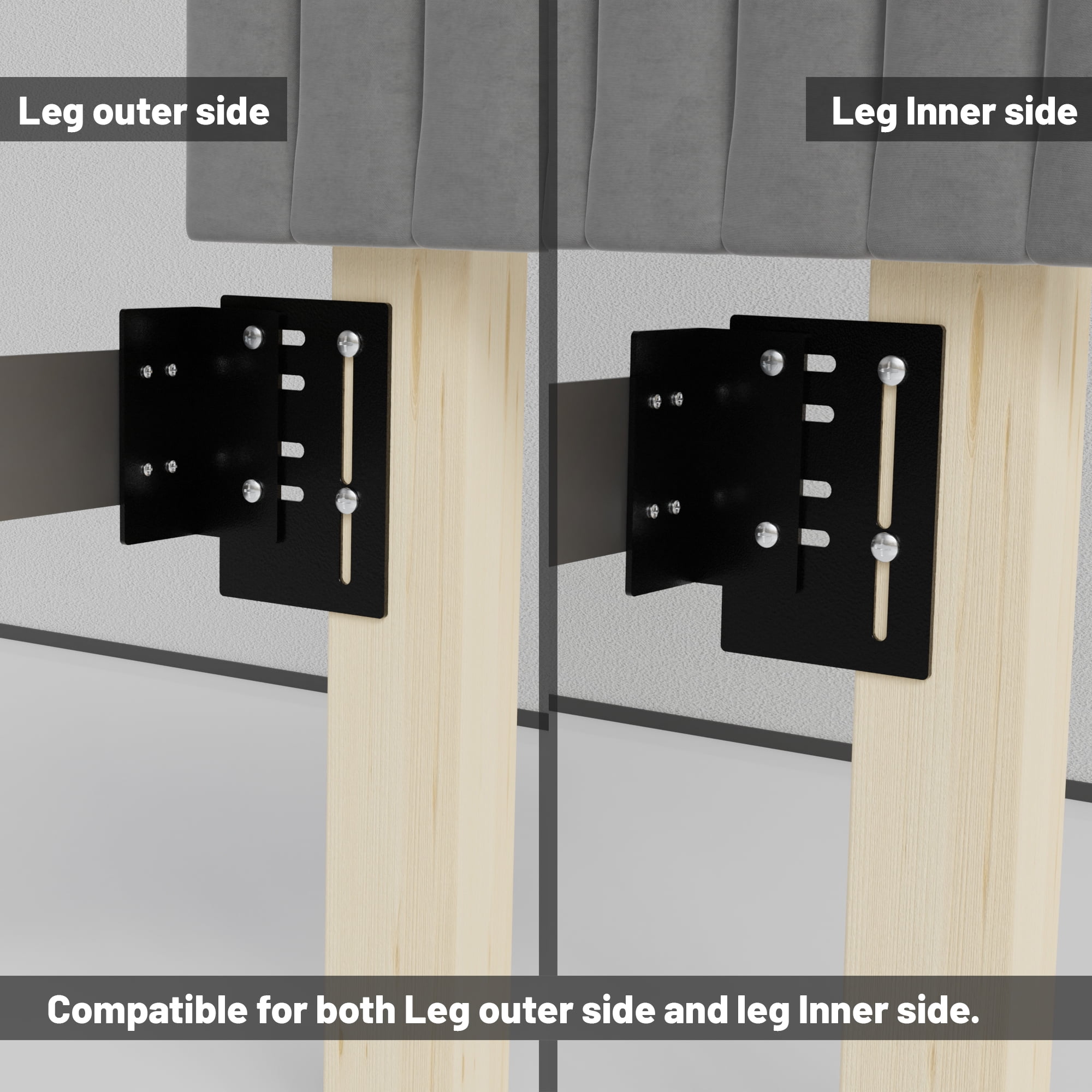 Continental Sleep, Headboard Attachment Bracket – Heavy-Duty 1.4″ Steel Plate Set (2-Pack), Universal Bolt-On Mounting Hardware for Metal & Wood Bed Frames, Secure, Easy to Install.