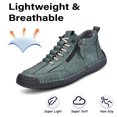 thumbnail image 2 of Mens Casual Ankle Boots Slip Resistant Comfortable Lightweight Loafers Mid Vintage Walking Driving Shoes Green 12 US, 2 of 7
