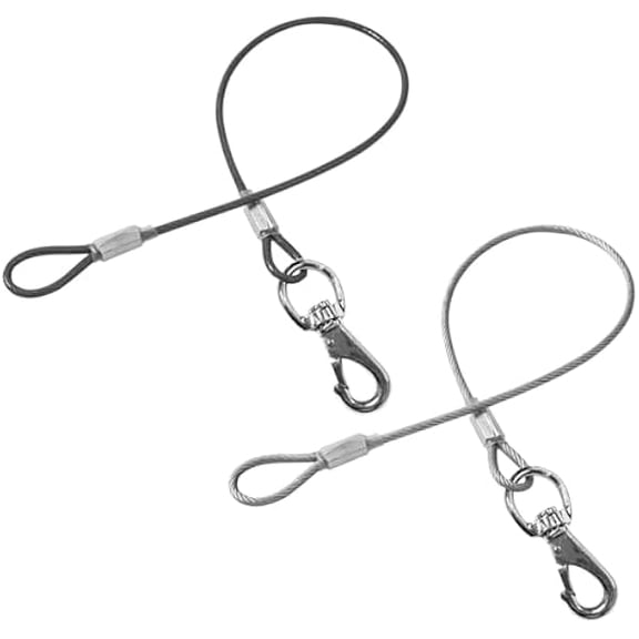 Eryueer Chew Proof Dog Leash - 2Pack Metal Cable Lead,No Tangle Multiple Dog Leashes for Small and Medium Dogs- Heavy Duty Leash Extender for Collars & Harnesses(Black Transparent, 20in/50cm)
