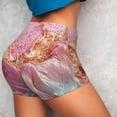 thumbnail image 4 of Lsque Abstract Pink Gold Splash Pattern High Waisted Biker Shorts for Women-Tummy Control Fitness Athletic Workout Running Yoga Gym Shorts,Moisture-Wicking-Medium, 4 of 9